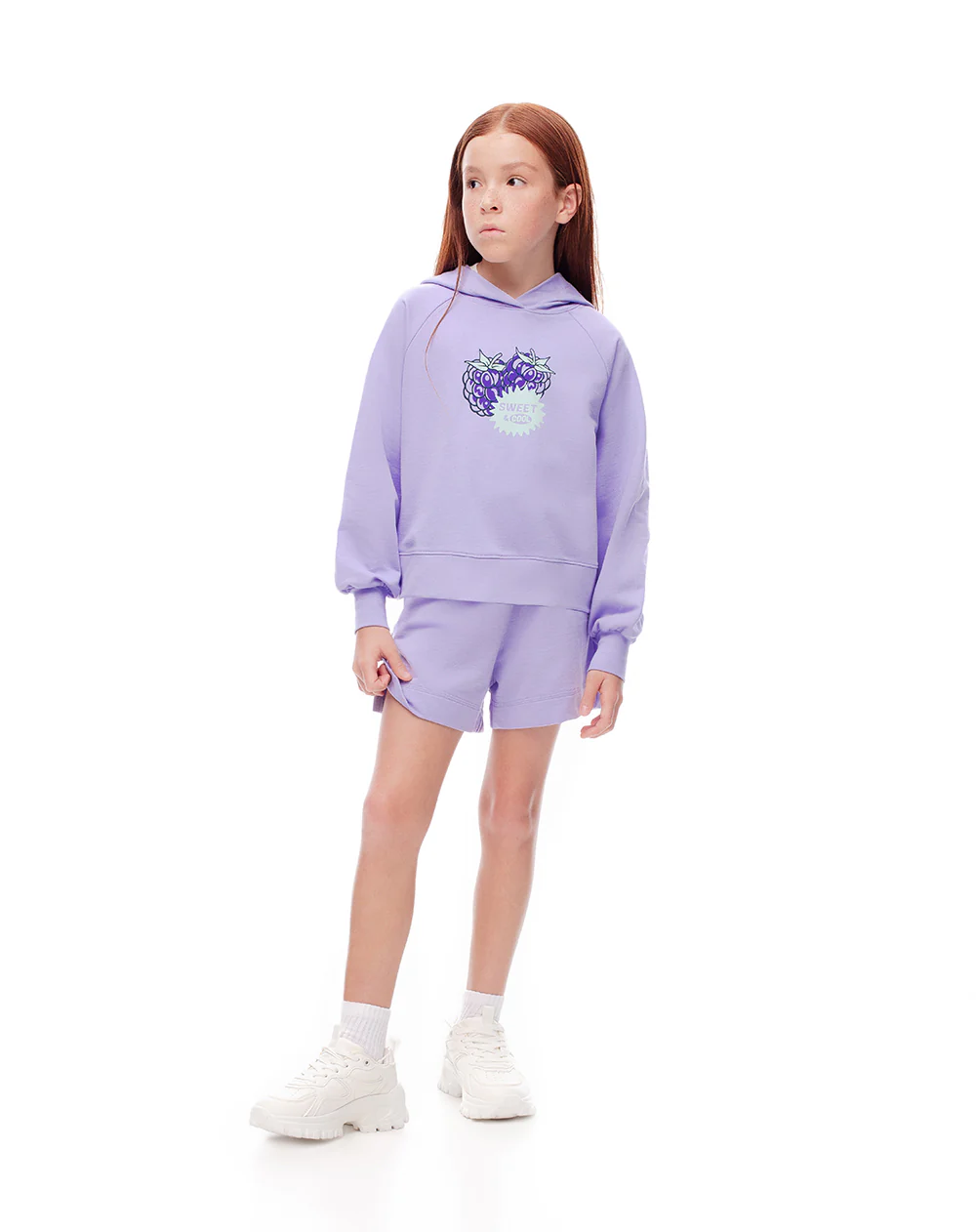 Buzo tipo hoddie algodón lavanda niña - Image 5
