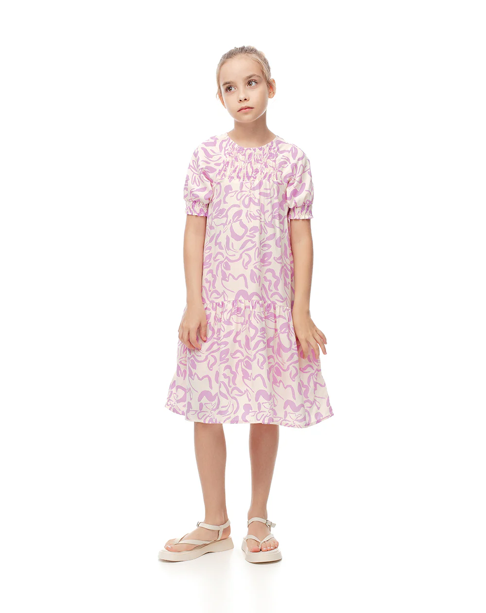 Vestido corto estampado niña