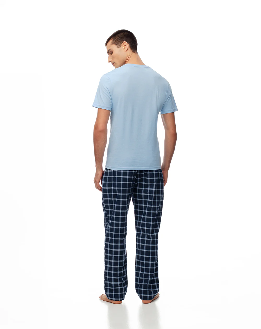 Camiseta + pantalón de pijama algodón azul hombre - Image 2
