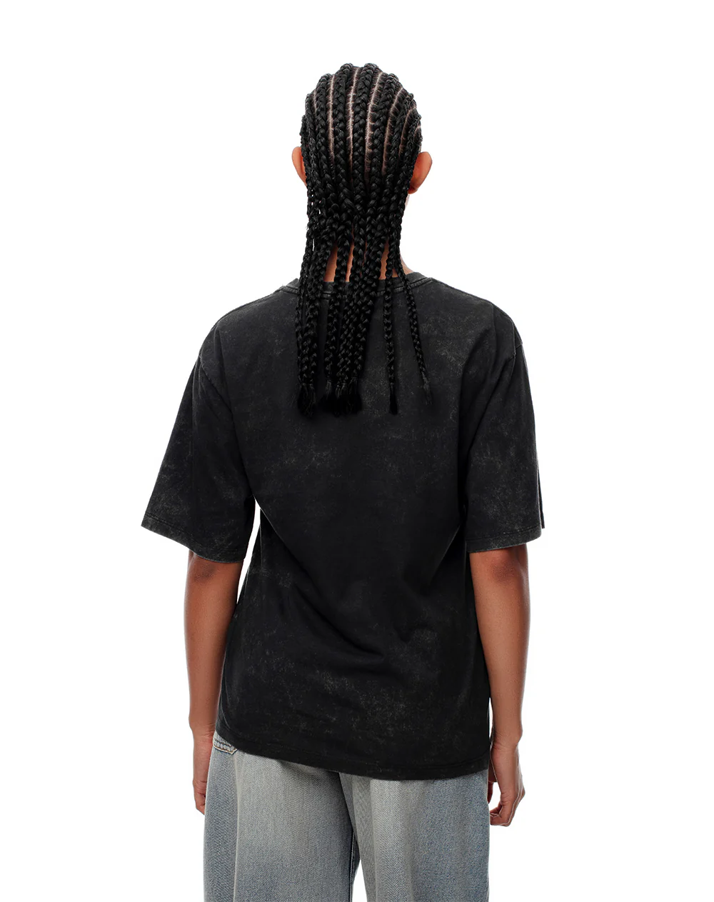 Camiseta regular algodón negra estampada mujer - Image 2