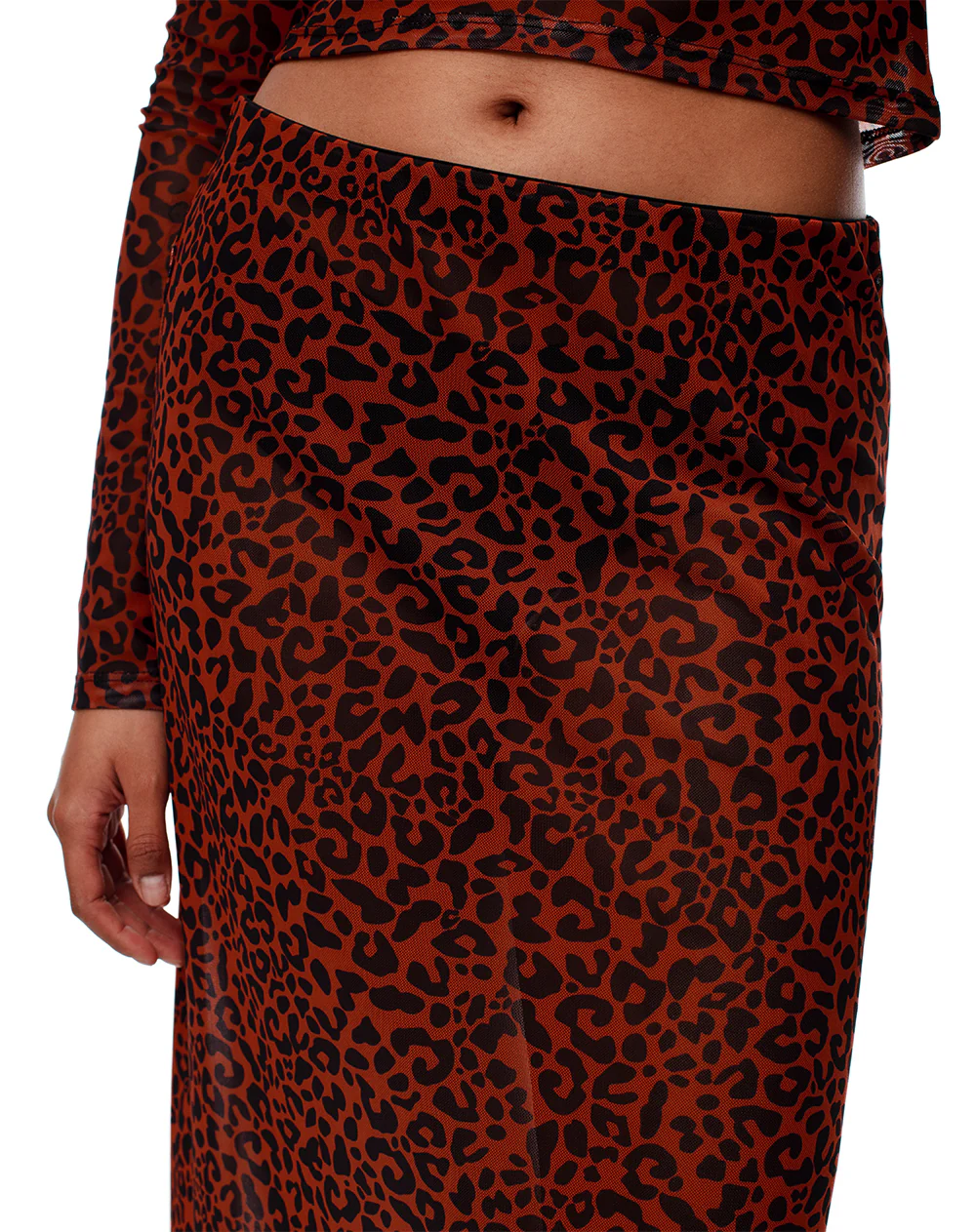Falda larga tiro medio tull print mujer - Image 5