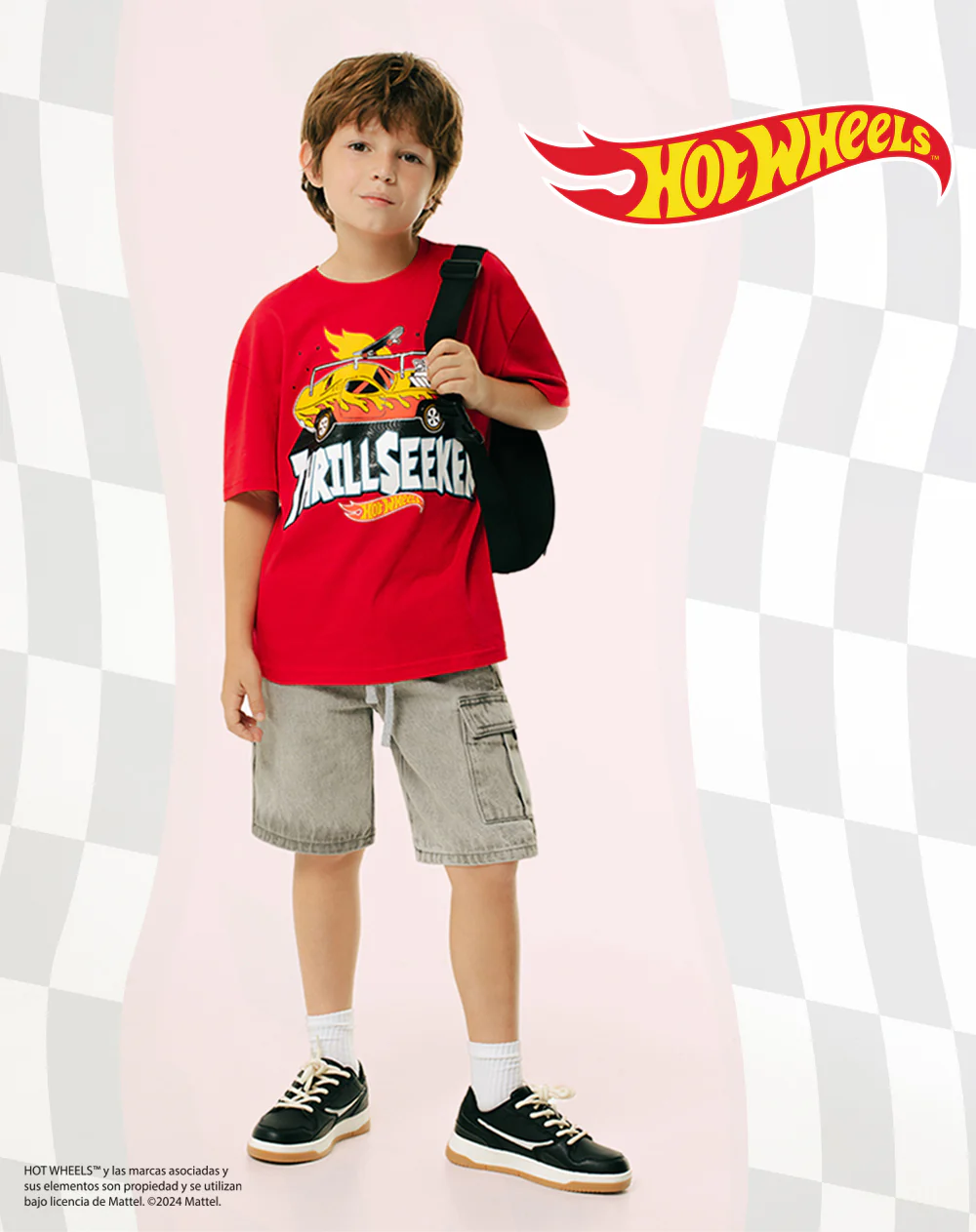 Camiseta regular Hot wheels roja niño - Image 5