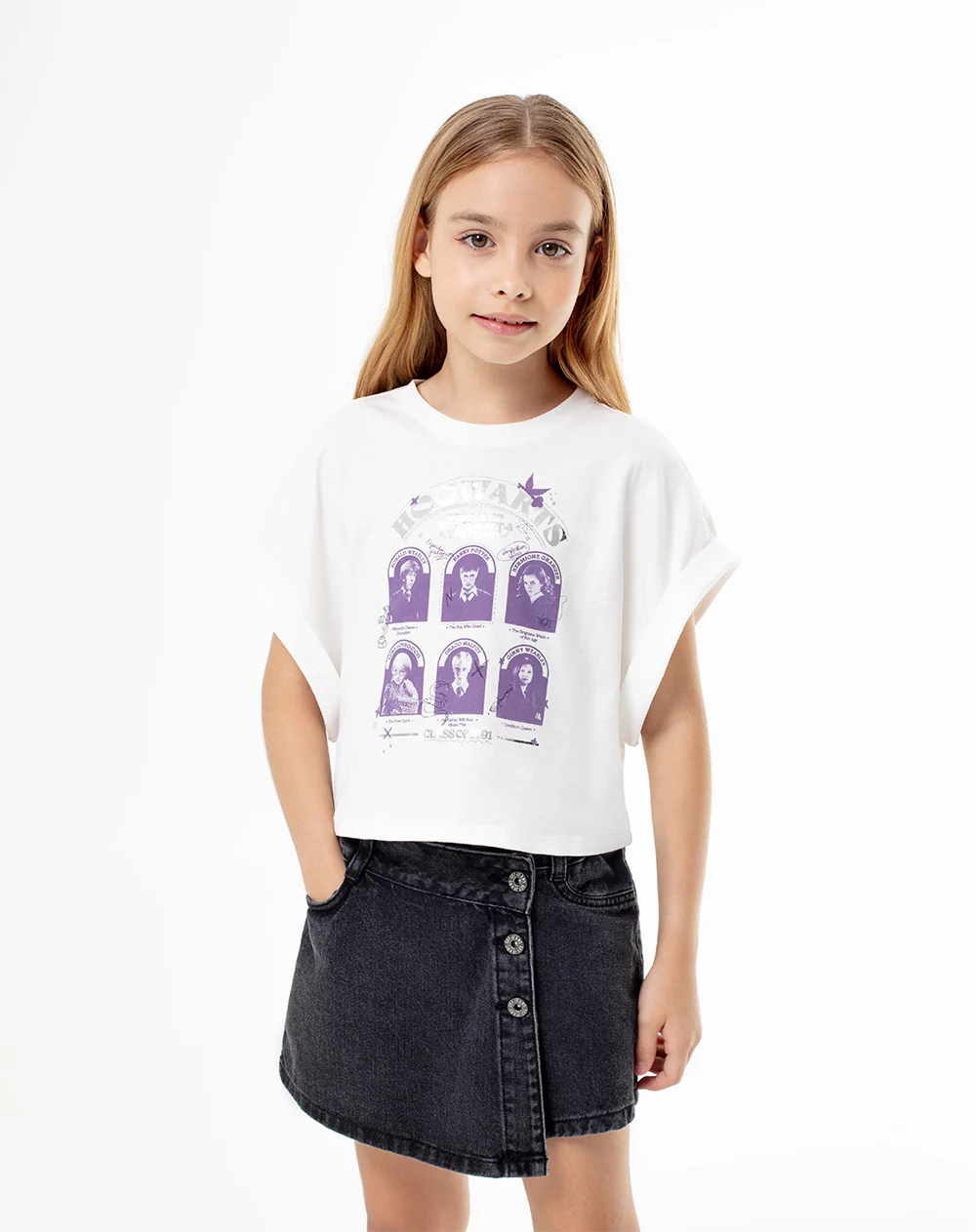 Camiseta regular Harry Potter crema niña