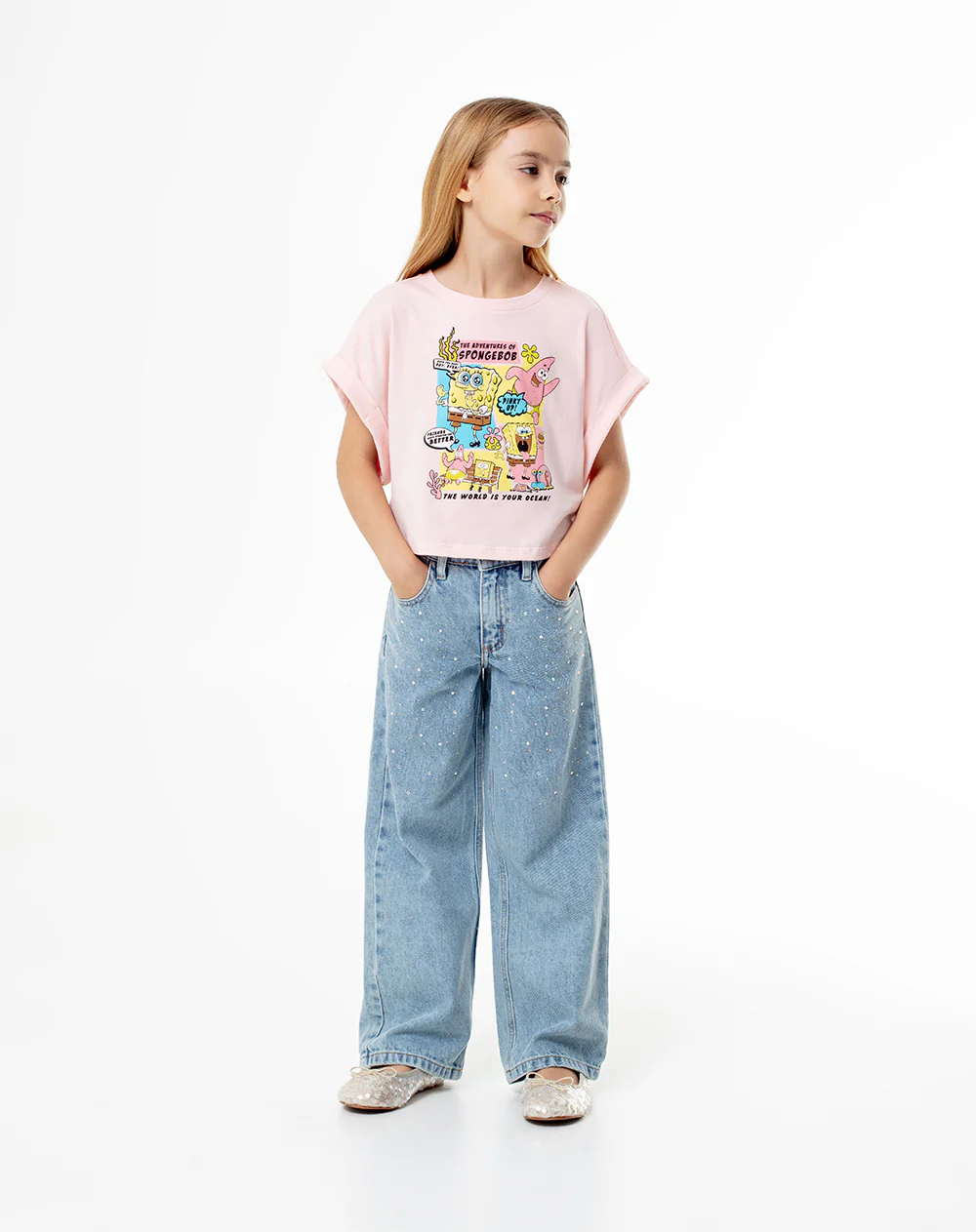 Camiseta regular Bob Esponja rosa niña - Image 4