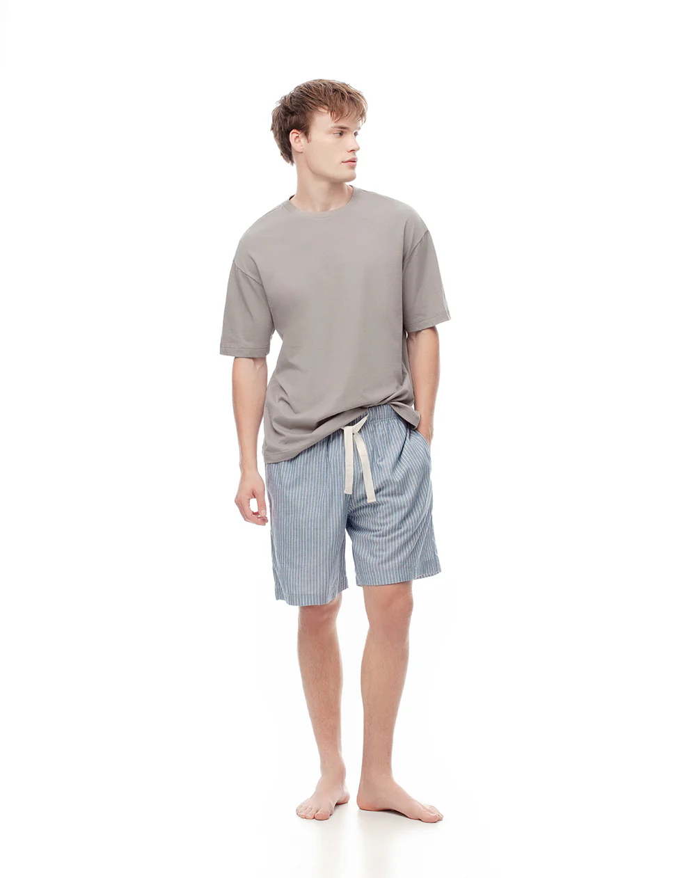 Camiseta relax algodón taupe hombre - Image 3