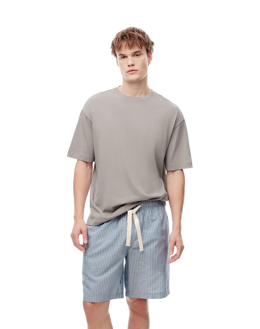 Camiseta relax algodón taupe hombre - Image 4