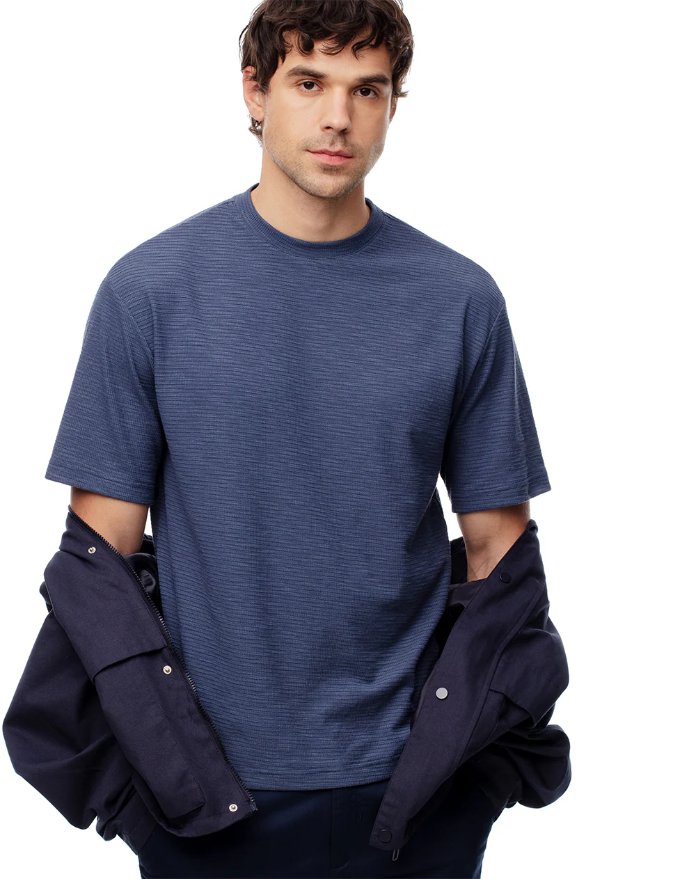 Camiseta oversize azul hombre