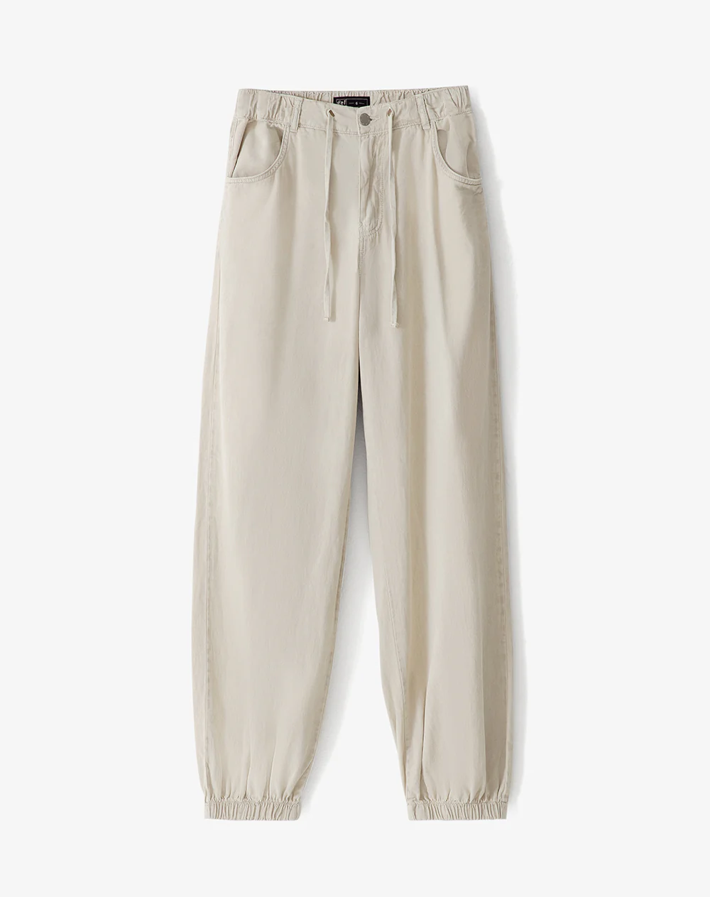 Pantalón jogger tiro medio algodón habano mujer - Image 7