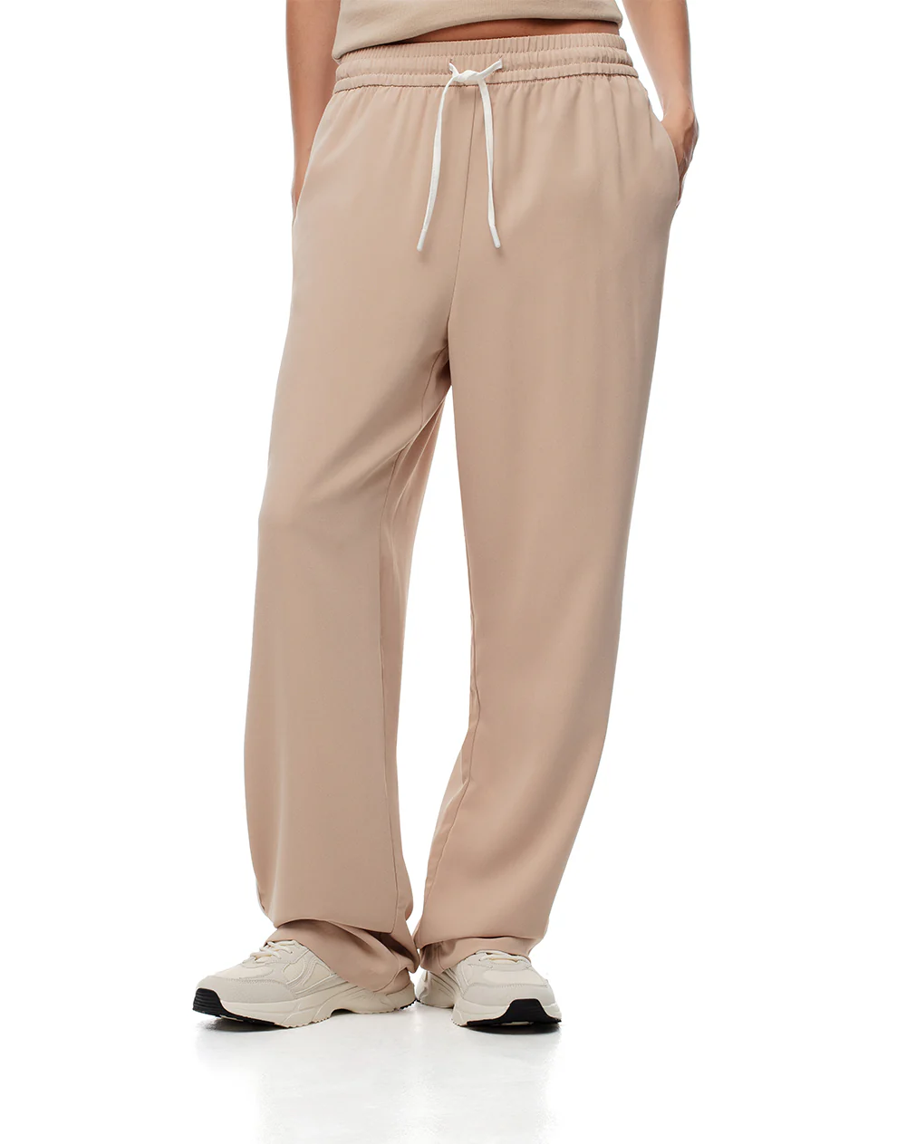 Pantalón recto tiro alto liviano caqui mujer - Image 5