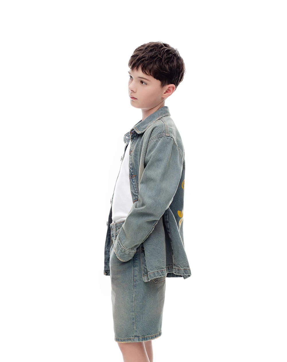 Bermuda denim regular índigo medio niño - Image 4