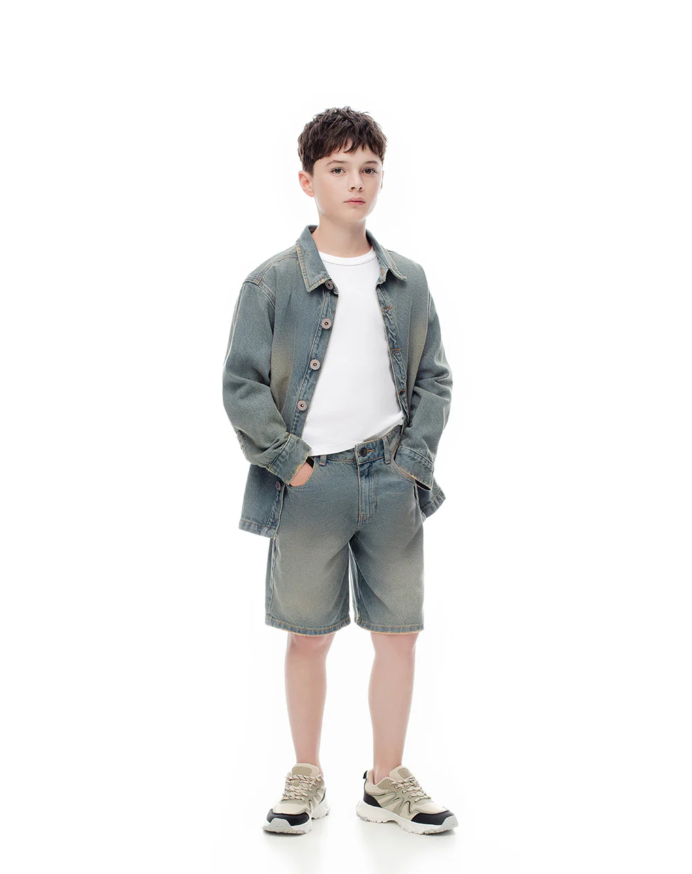 Bermuda denim regular índigo medio niño - Image 5