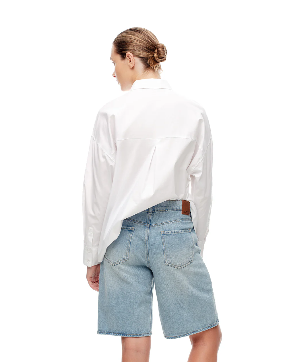 Bermuda denim tiro alto índigo medio mujer - Image 2