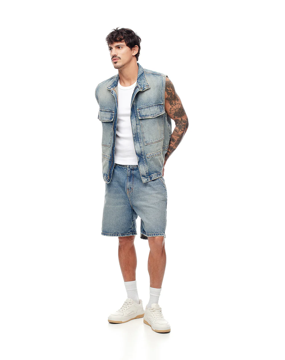 Chaleco regular denim índigo medio hombre - Image 3