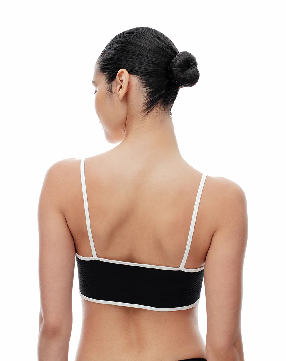 Top soporte medio seamless negro mujer - Image 3
