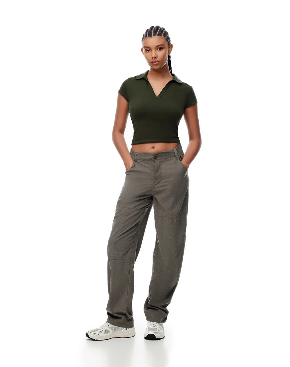 Polo slim algodón verde mujer - Image 4