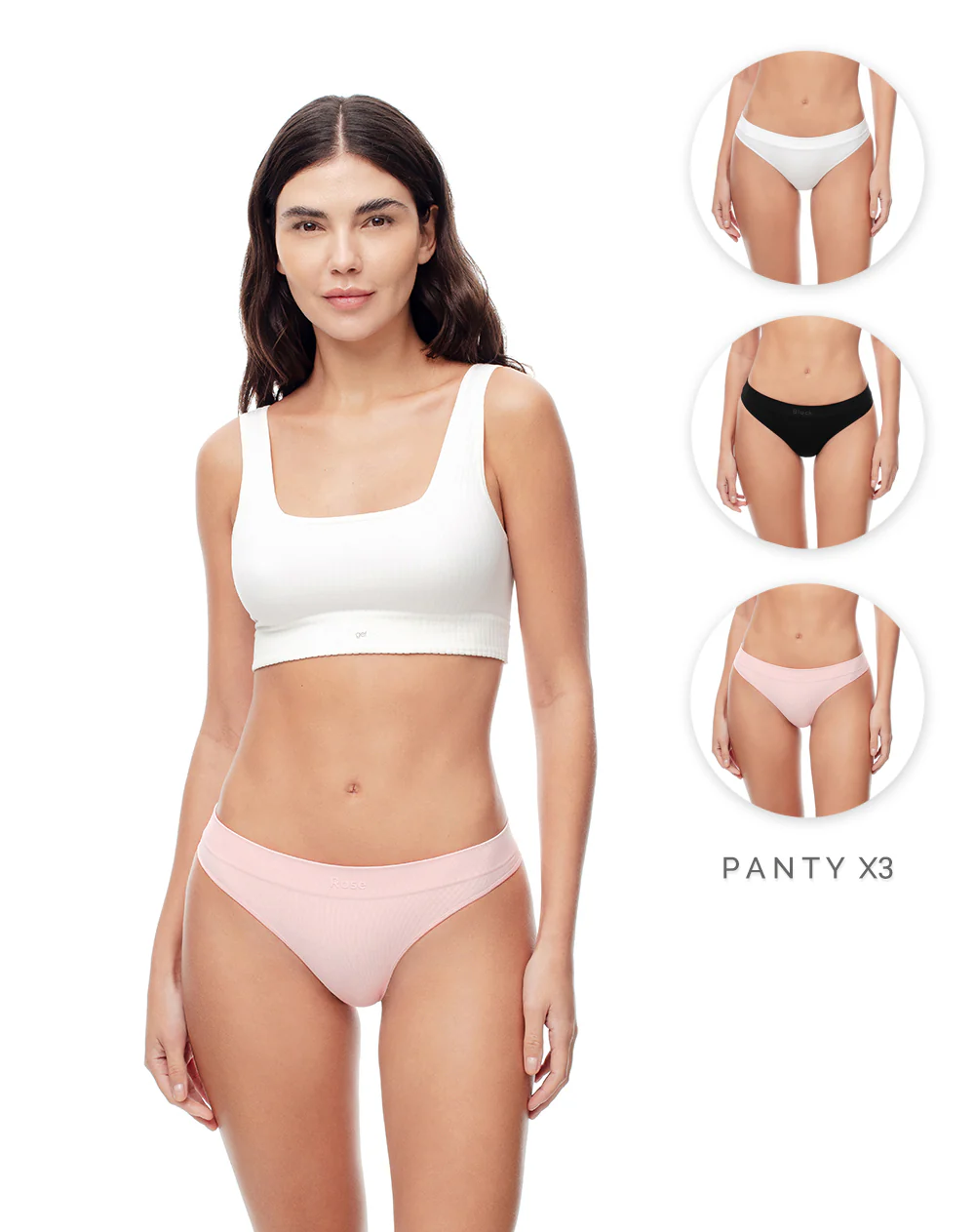 Panty cachetero seamless tiro medio x3unds surtido mujer