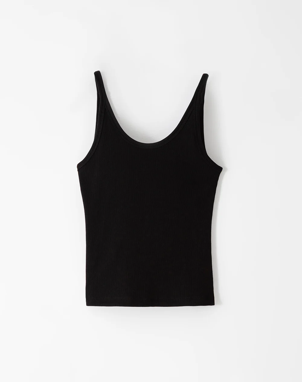 Camiseta manga sisa slim rib algodón negra mujer - Image 6