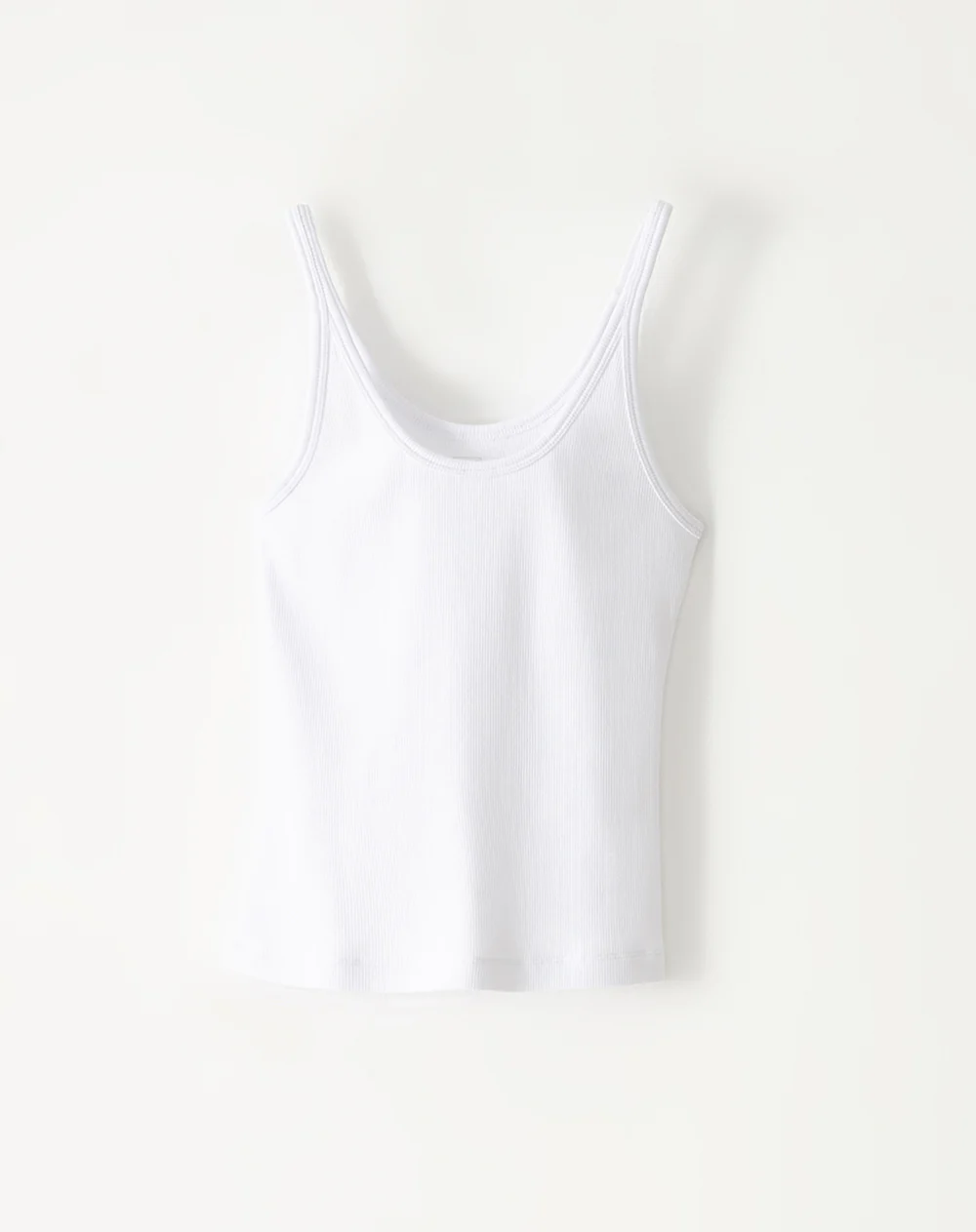Camiseta manga sisa slim rib algodón blanca mujer - Image 6