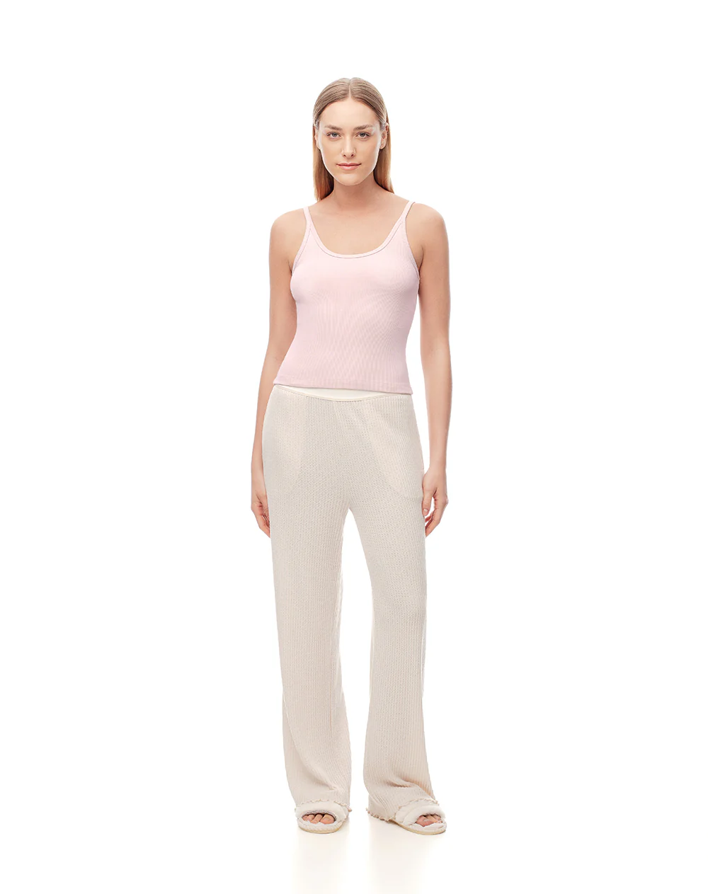 Camiseta manga sisa slim rib algodón rosa mujer - Image 5