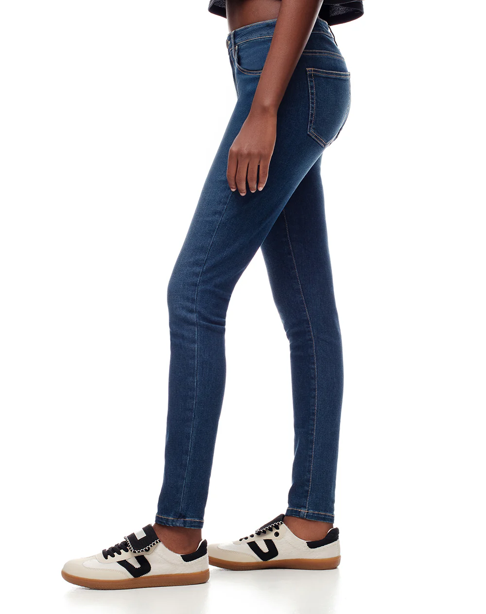 Jean súper skinny tiro medio índigo oscuro mujer - Image 3