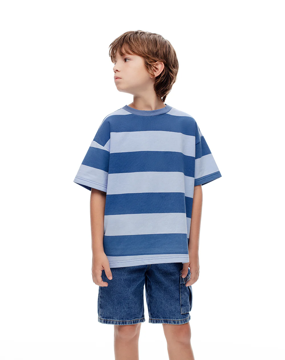 Camiseta regular algodón rayas niño - Image 3