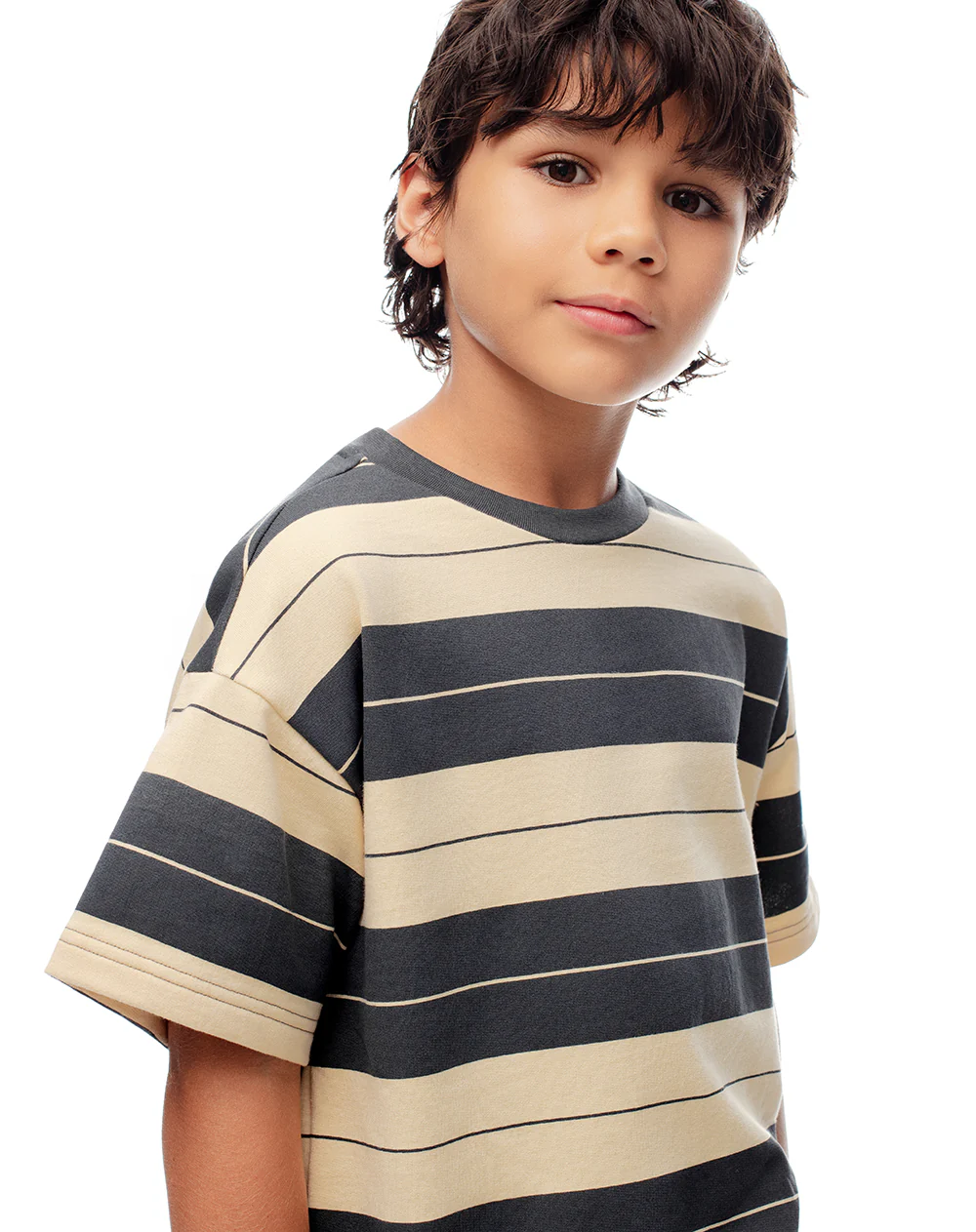 Camiseta regular algodón rayas niño - Image 3
