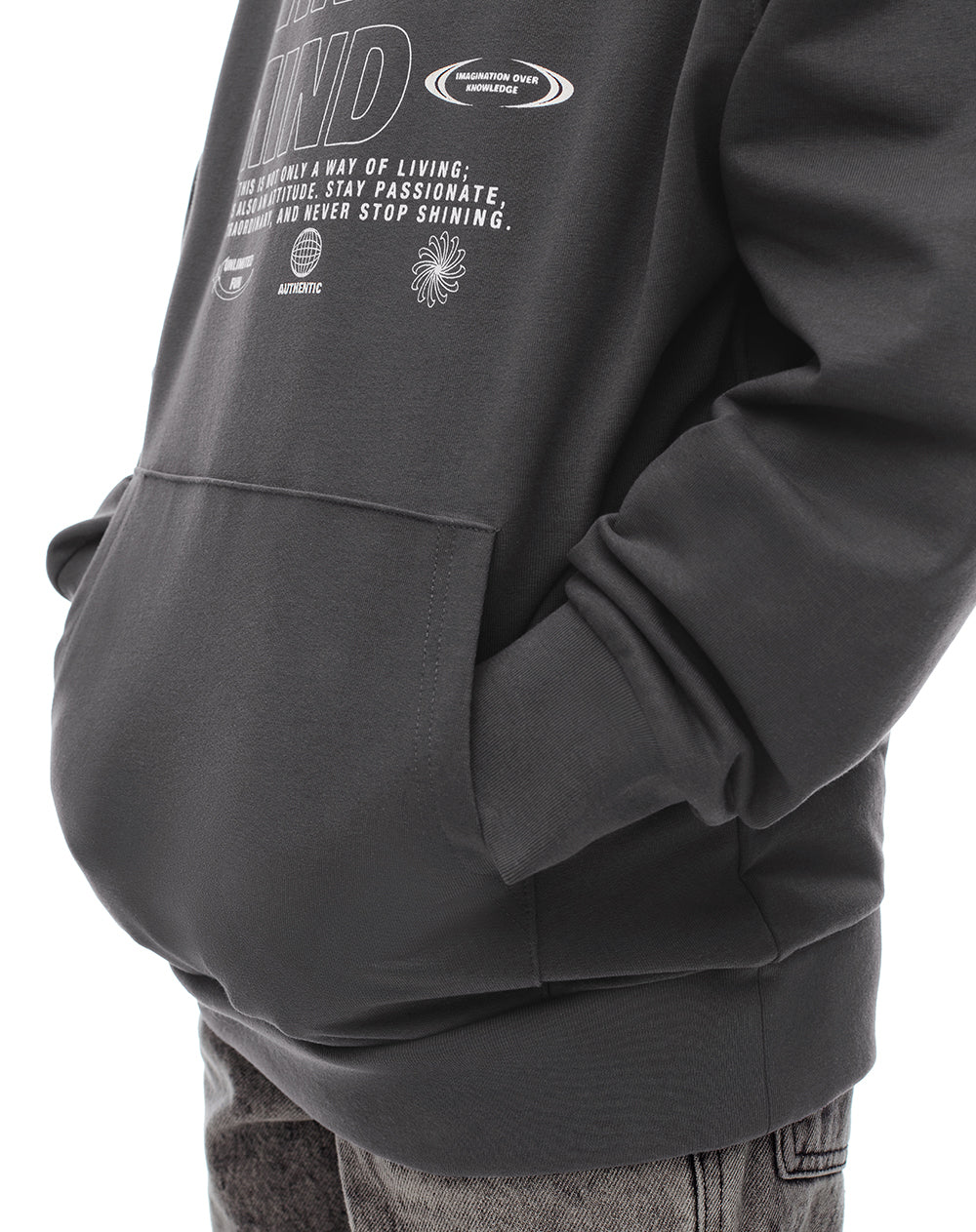 Buzo tipo hoddie gris niño - Image 5