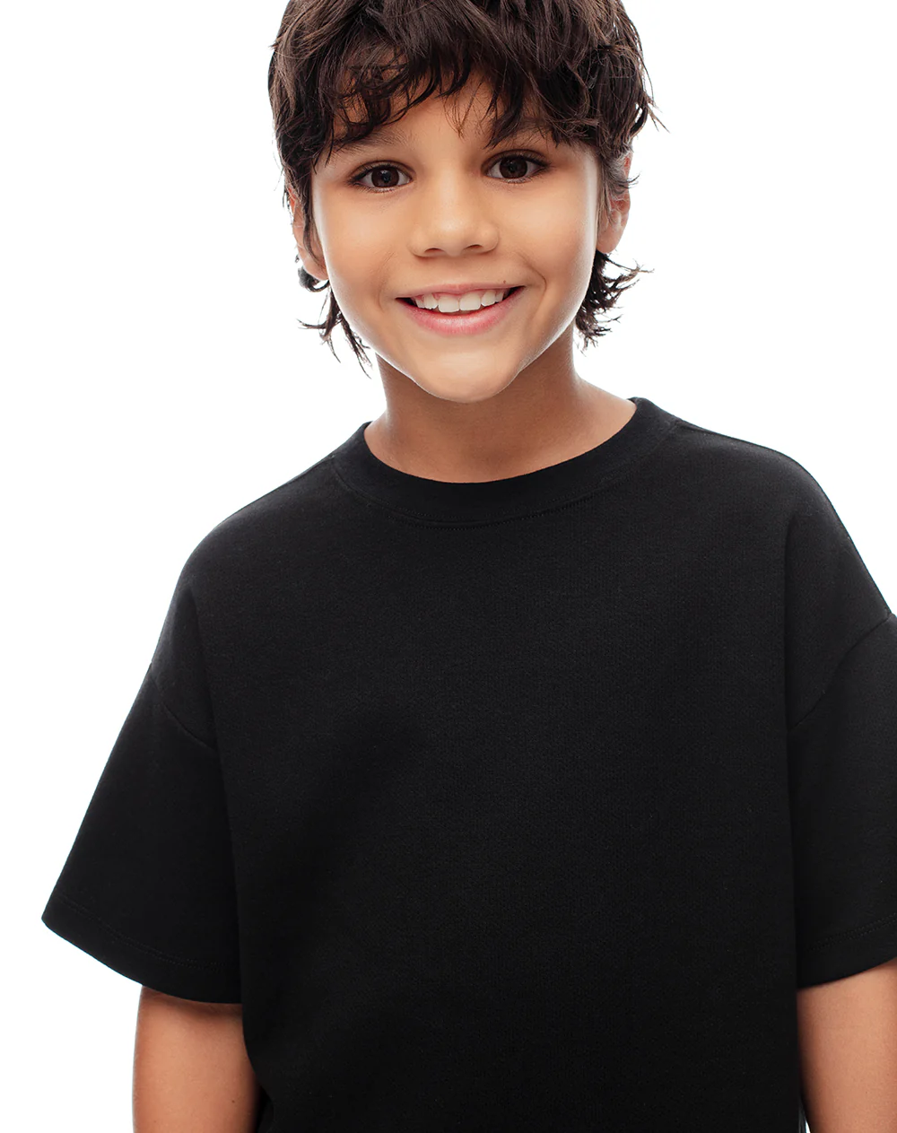 Camiseta regular algodón negra niño - Image 3