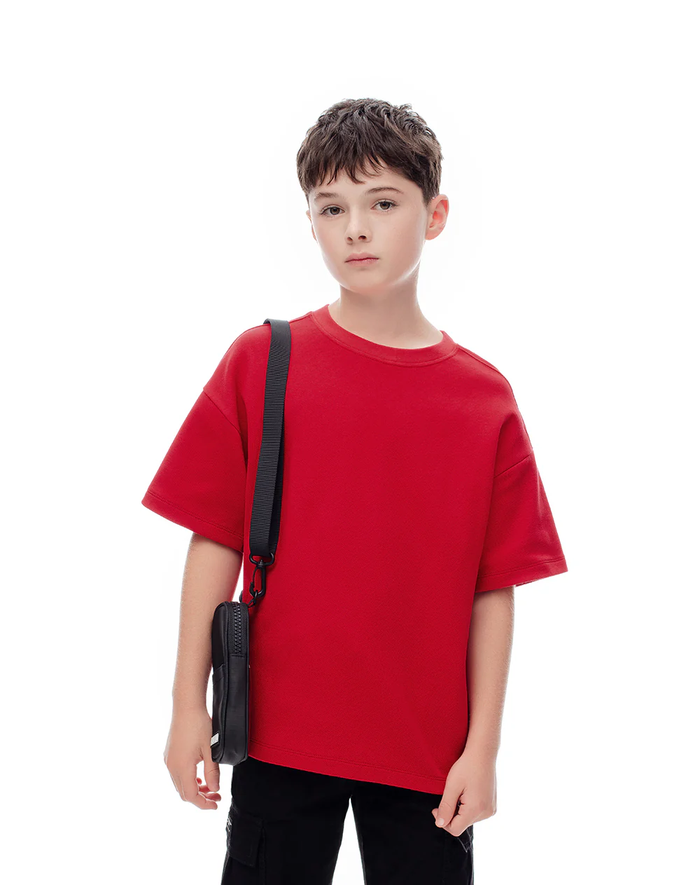 Camiseta regular algodón roja niño