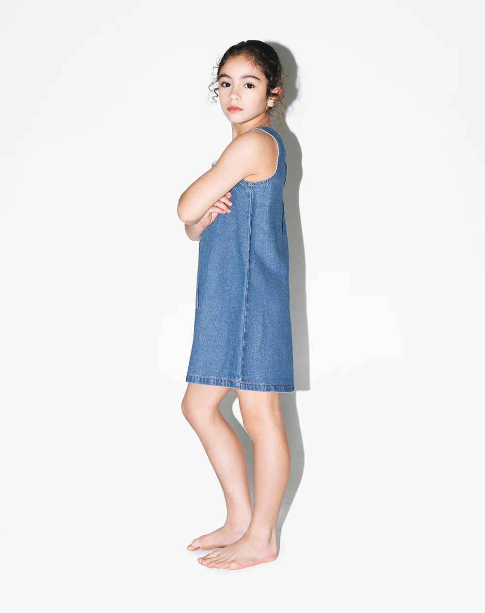 Vestido recto corto índigo medio niña - Image 3