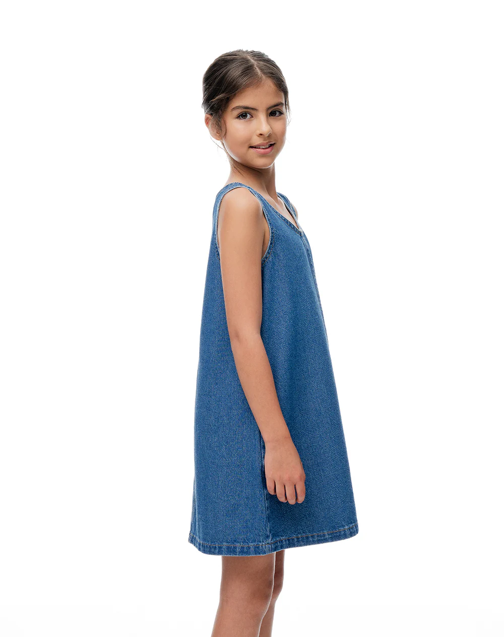Vestido recto corto índigo medio niña - Image 8