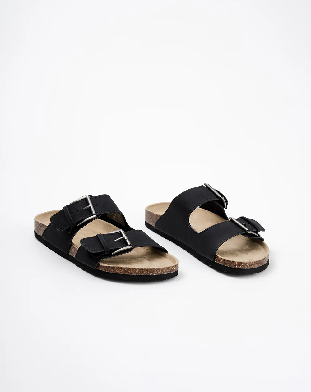 Sandalias hebillas negro hombre
