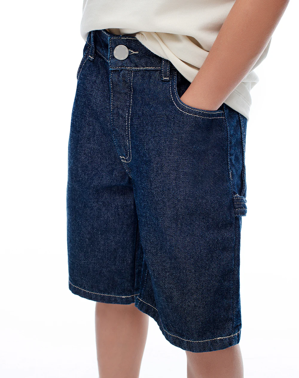 Bermuda denim regular índigo oscuro niño - Image 3