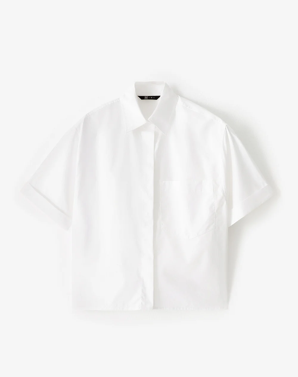Camisa manga corta oversize algodón blanca mujer - Image 5