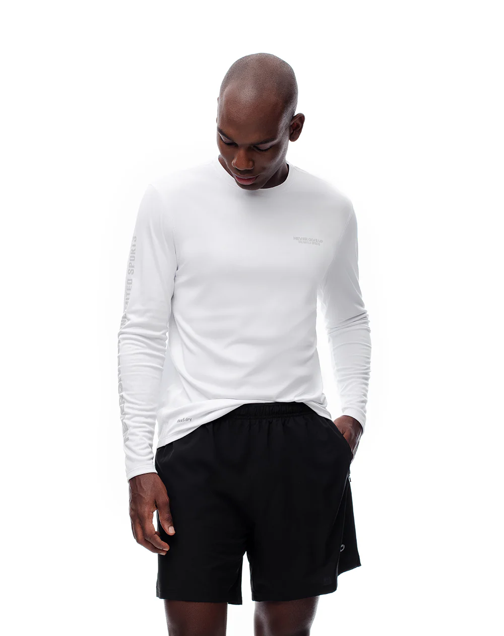 Pantaloneta deportiva malla interna negra hombre