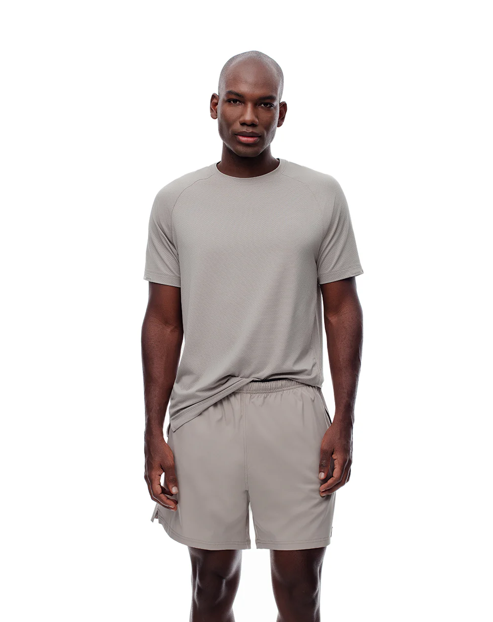 Pantaloneta deportiva malla interna taupe hombre - Image 5