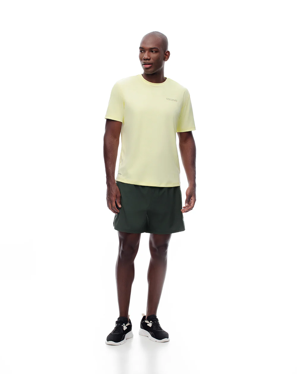 Pantaloneta deportiva malla interna verde hombre