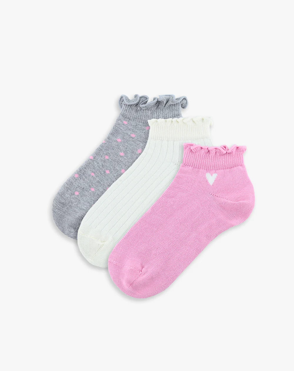 Medias niña tobillera pack x3 surtido