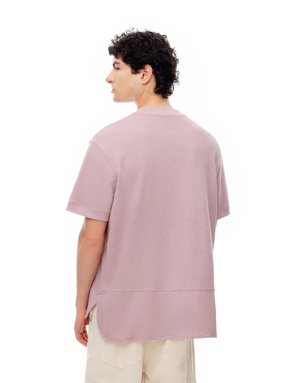 Camiseta oversize algodón palo rosa estampada hombre - Image 2
