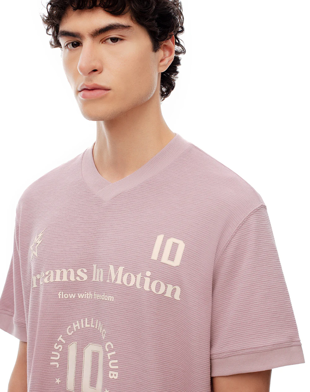 Camiseta oversize algodón palo rosa estampada hombre - Image 4
