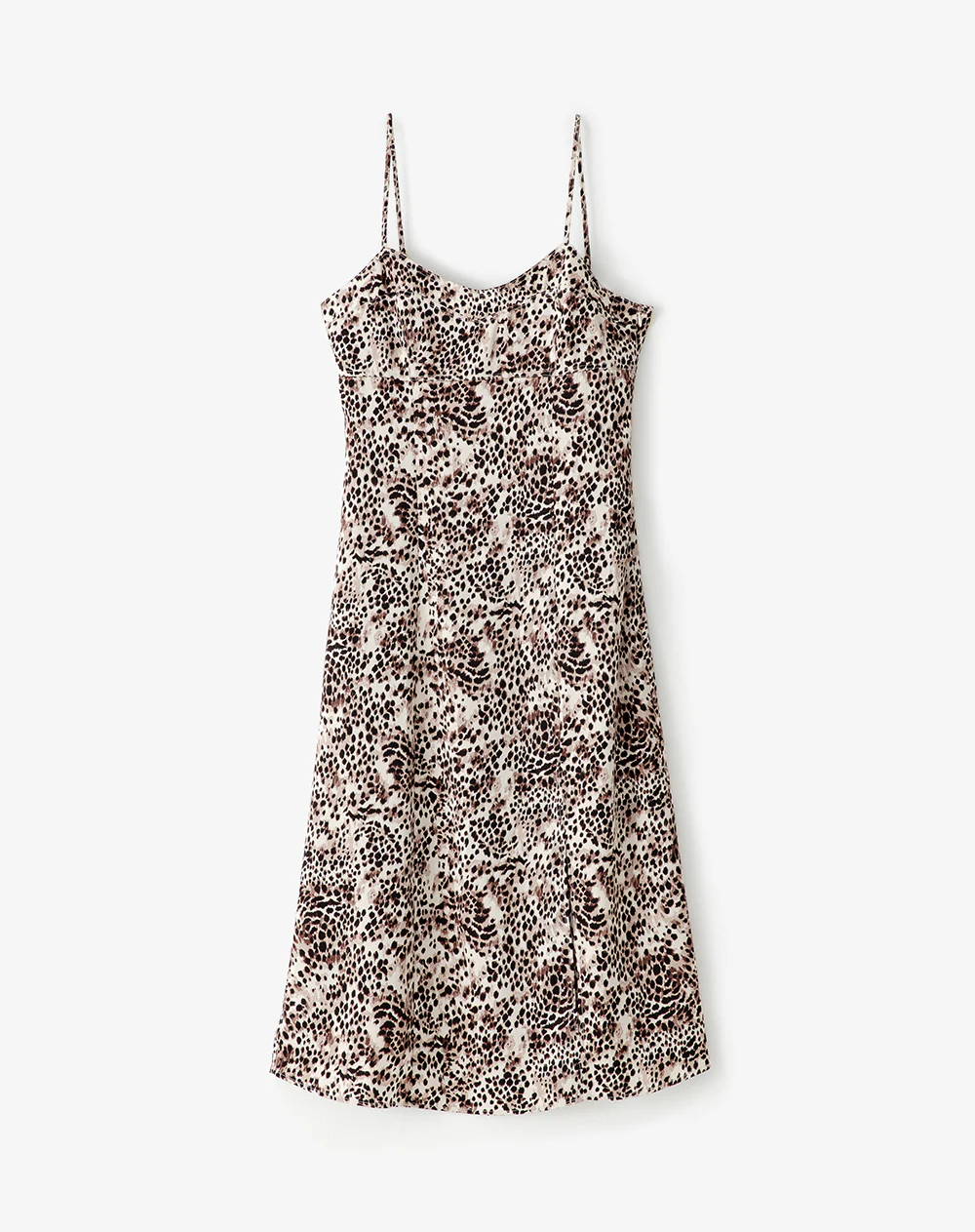 Vestido medi satinado print mujer