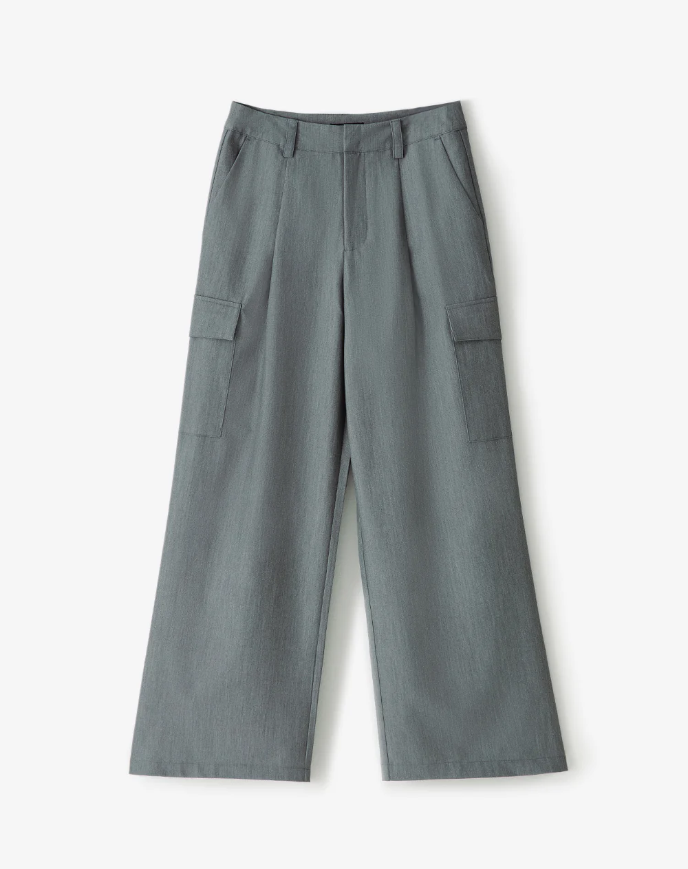 Pantalón cargo wide leg tiro alto gris mujer - Image 6