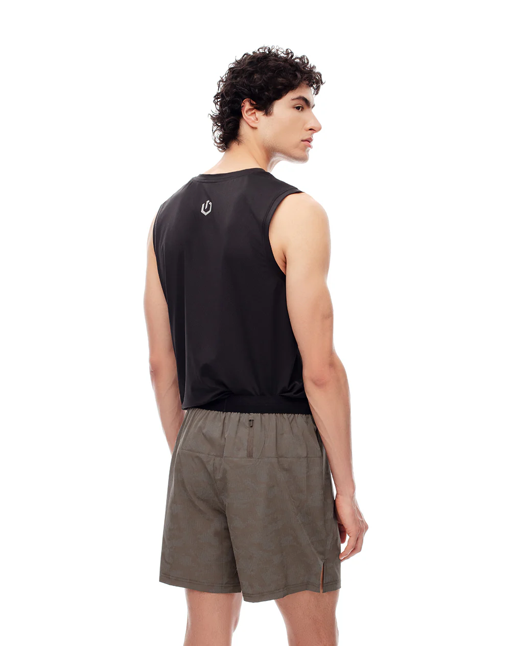 Pantaloneta deportiva malla interna café hombre - Image 2