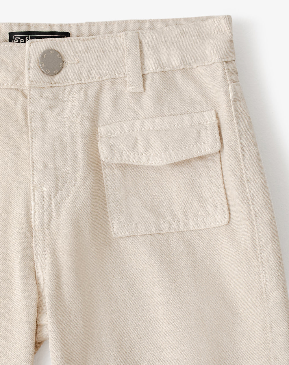 Pantalón flare tiro medio drill algodón habano niña - Image 7