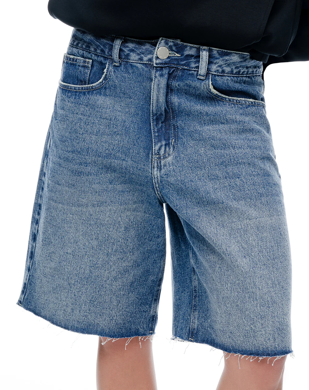 Bermuda regular tiro medio denim índigo medio mujer - Image 3