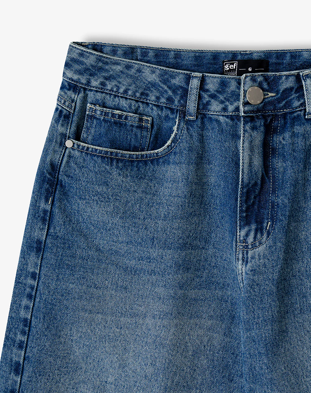 Bermuda regular tiro medio denim índigo medio mujer - Image 7