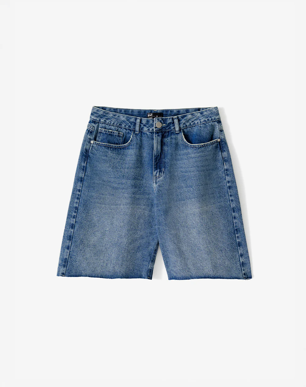 Bermuda regular tiro medio denim índigo medio mujer - Image 8