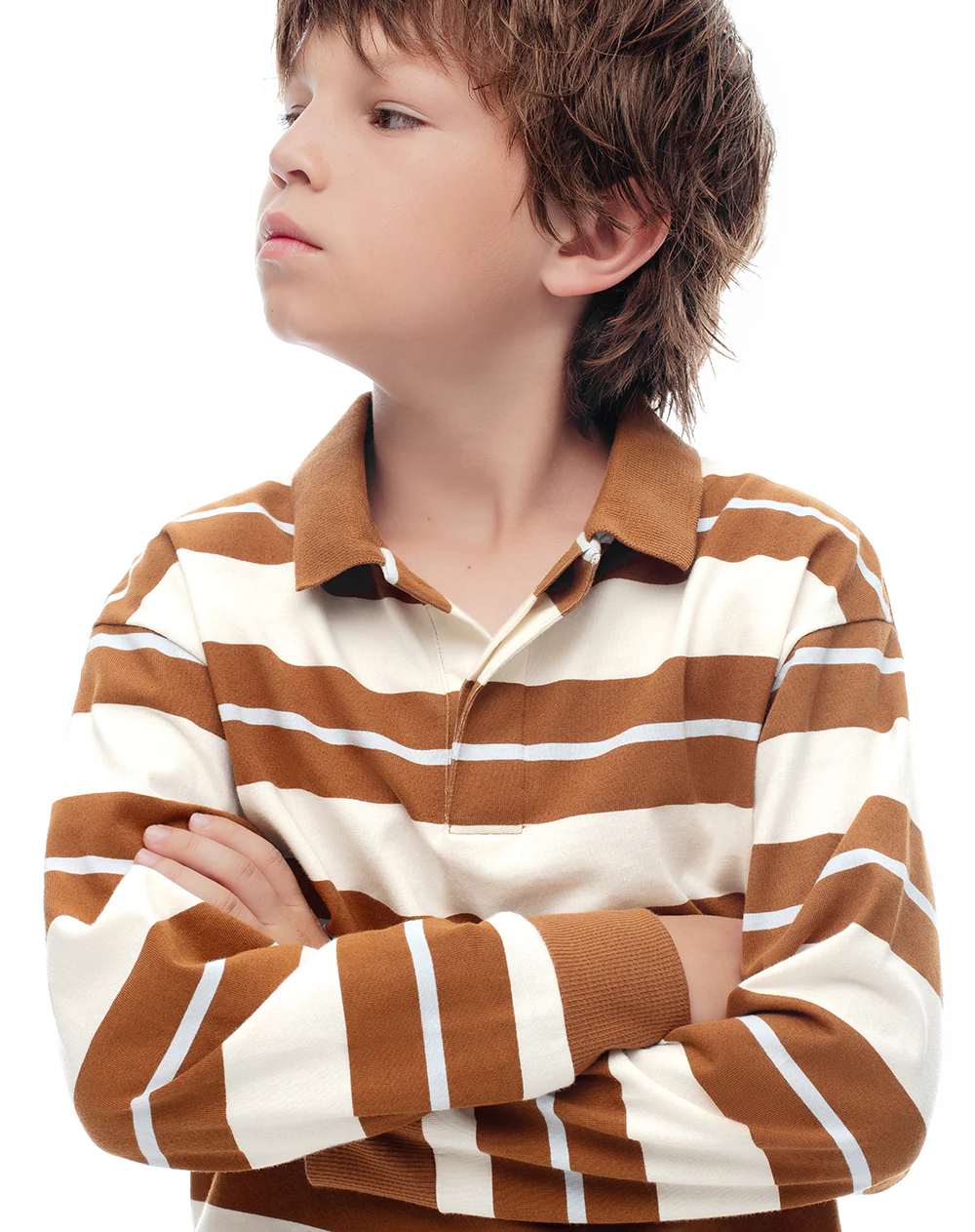 Camibuzo tipo polo regular algodón rayas niño