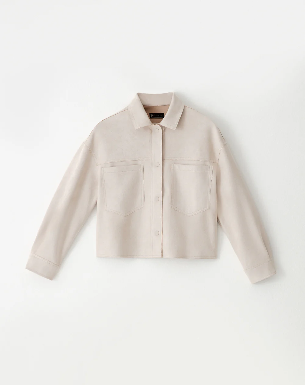 Chaqueta tejido suede arena mujer - Image 6