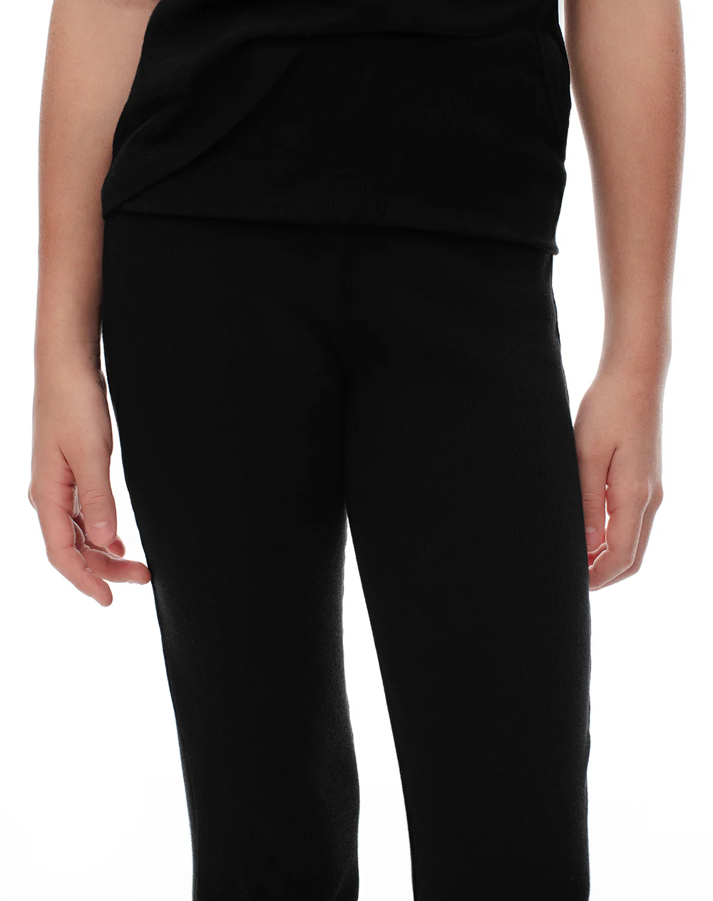 Pantalón flare tiro alto algodón negro niña - Image 5